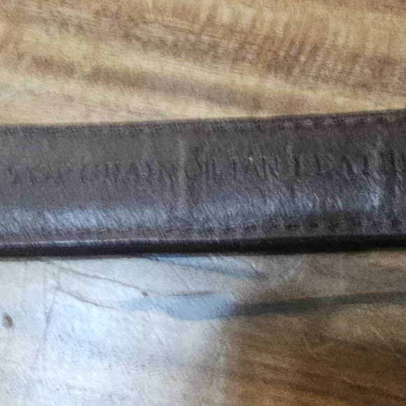Men's Black Leather Belt with Silver Accents